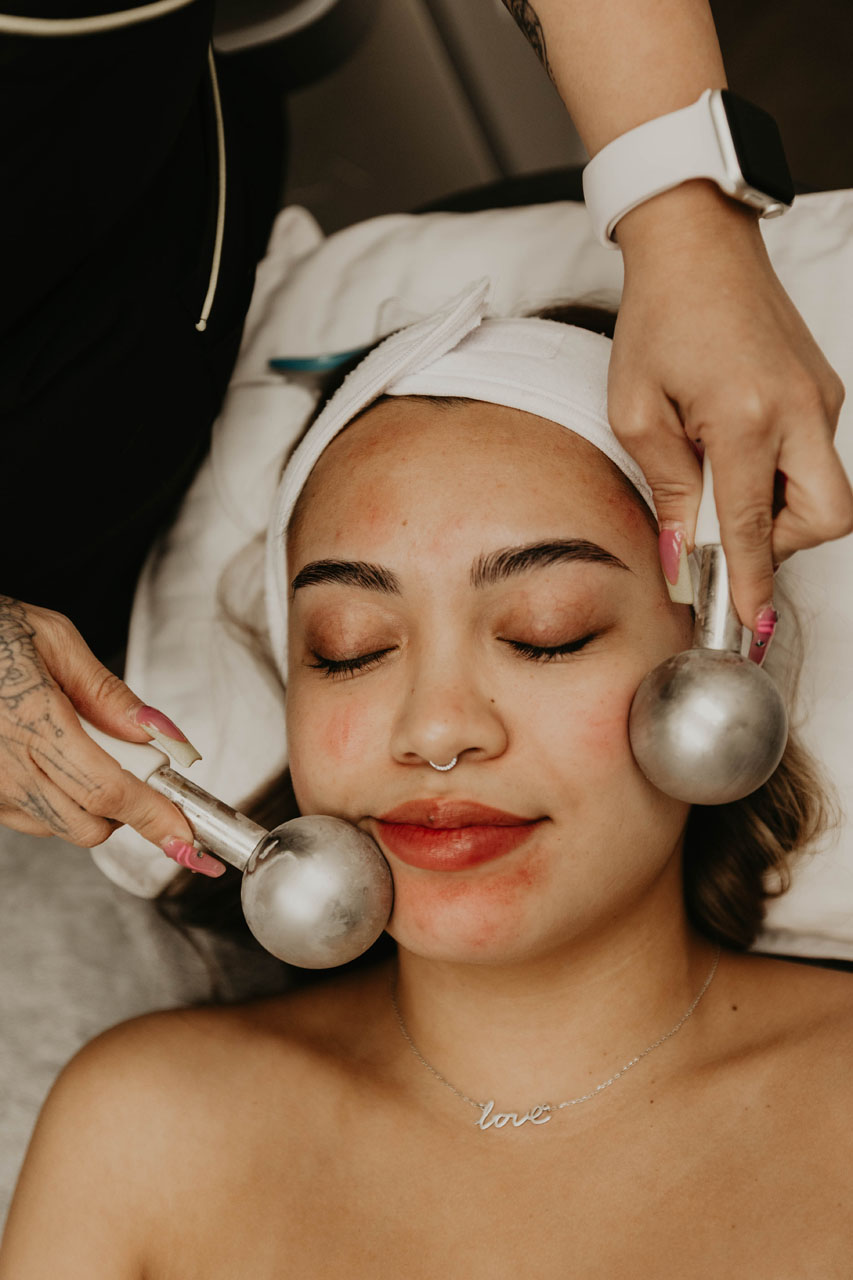 A facial treatment at ARO Med Spa